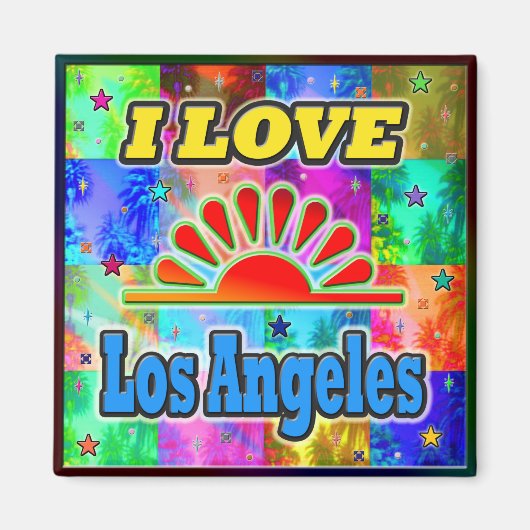 Ik hou van Los Angeles Sun en Palms Magnet (Voorkant)