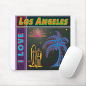 "Ik hou van Los Angeles" Sun Palm Tree&Surfer Mous Muismat (Met muis)
