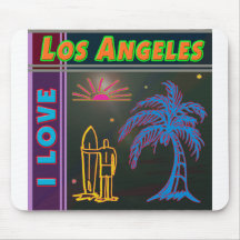 "Ik hou van Los Angeles" Sun Palm Tree&Surfer Mous
