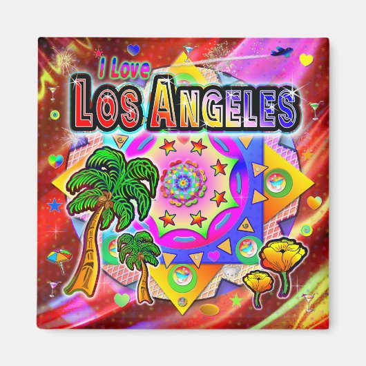 Ik hou van Los Angeles Tropische Vrienden Magnet (Voorkant)