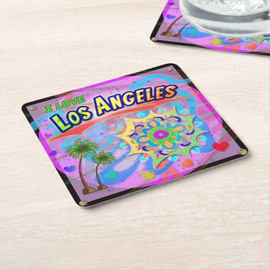 Ik hou van Los Angeles True Progress Onderzetter (Schuin)
