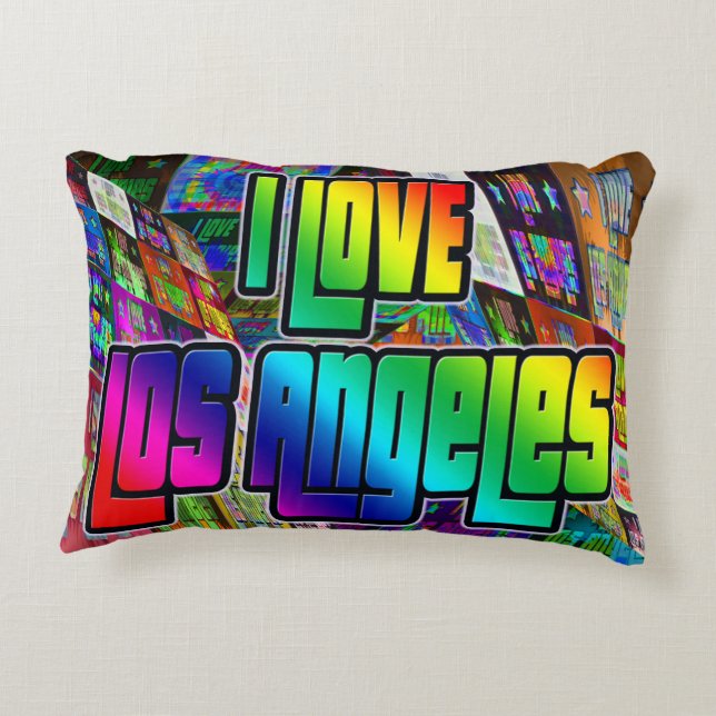 Ik hou van Los Angeles Twist Pillow Accent Kussen (Achterkant)