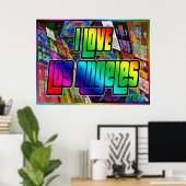Ik hou van Los Angeles Twist Poster (Thuiskantoor)