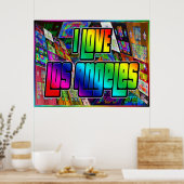 Ik hou van Los Angeles Twist Poster (Keuken)