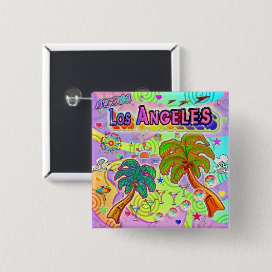 Ik hou van Los Angeles Vacation Target Button (Voorkant /achterkant)