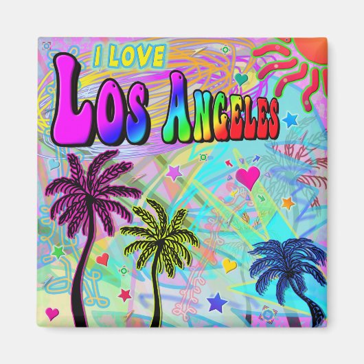 Ik hou van Los Angeles Vivid Romance Magnet (Voorkant)