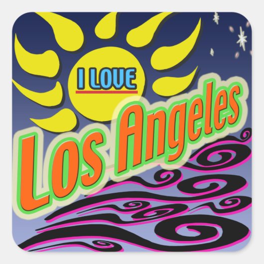 "Ik hou van Los Angles: Night Sunshine" Sticker (Voorkant)