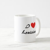 Ik hou van Louisiana Heart Typography Coffee Mok (Voorkant rechts)