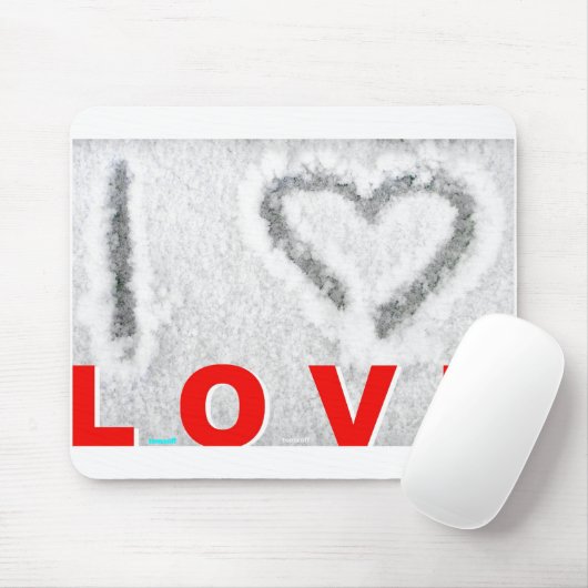 Ik hou van LOVE - Mousepad Muismat (Met muis)