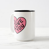 Ik hou van Lowkey Valentijns Tweekleurige Koffiemok (Voorkant links)