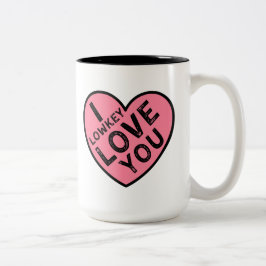 Ik hou van Lowkey Valentijns Tweekleurige Koffiemok