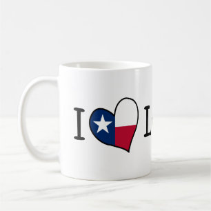 Ik hou van Lubbock Texas Flag Heart Koffiemok