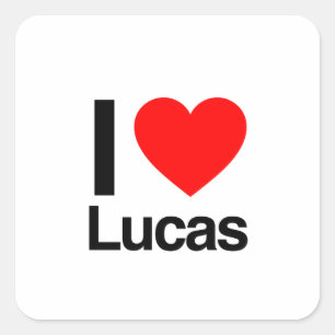 ik hou van lucas vierkante sticker