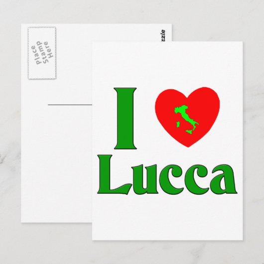 Ik hou van Lucca Italië Briefkaart (Voorkant / Achterkant)
