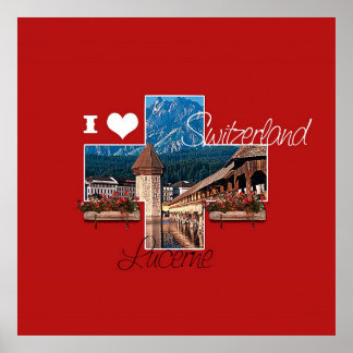 Ik hou van Lucerne, Zwitserland - Poster