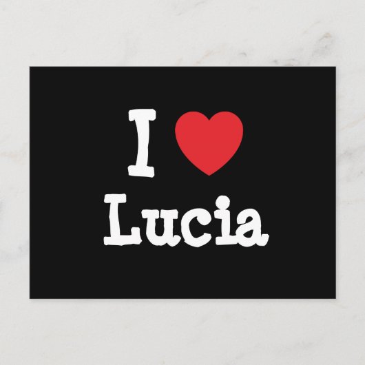 Ik hou van Lucia hart T-Shirt Briefkaart (Voorkant)