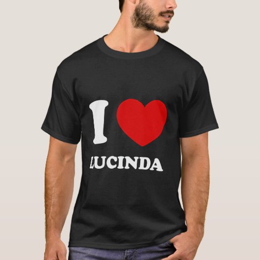 Ik hou van Lucinda Ik hart Lucinda Grappig Lucinda T-shirt (Voorkant)