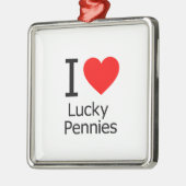 Ik hou van Lucky Pennies Metalen Ornament (Links)