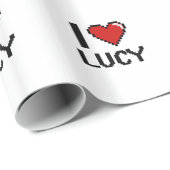 Ik hou van Lucy Digital Retro Design Cadeaupapier (Rol Hoek)