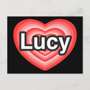 Ik hou van Lucy. Ik hou van je Lucy. Hart Briefkaart