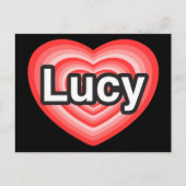 Ik hou van Lucy. Ik hou van je Lucy. Hart Briefkaart (Voorkant)