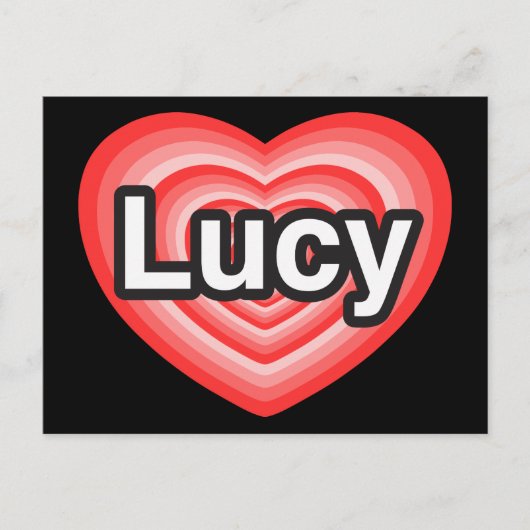 Ik hou van Lucy. Ik hou van je Lucy. Hart Briefkaart (Voorkant)