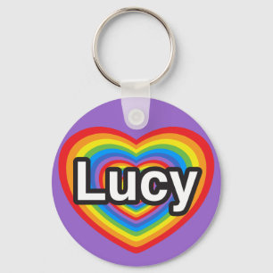 Ik hou van Lucy. Ik hou van je Lucy. Hart Sleutelhanger