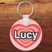 Ik hou van Lucy. Ik hou van je Lucy. Hart Sleutelhanger (Voorkant)