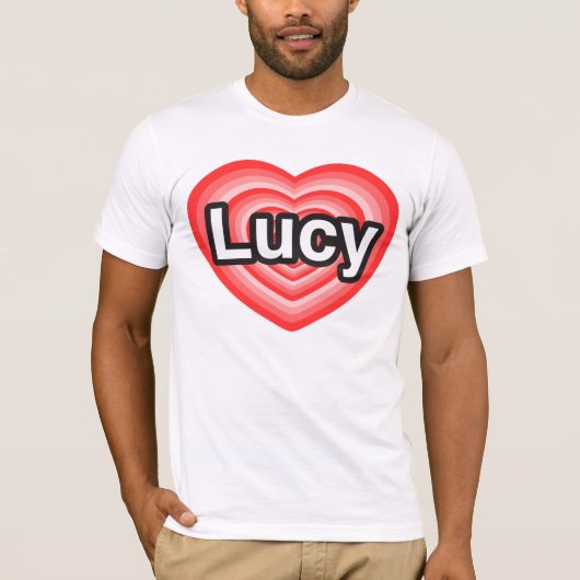 Ik hou van Lucy. Ik hou van je Lucy. Hart T-shirt (Voorkant)