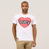 Ik hou van Lucy. Ik hou van je Lucy. Hart T-shirt (Voorkant volledig)
