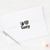 Ik hou van Lucy Ronde Sticker (Envelop)