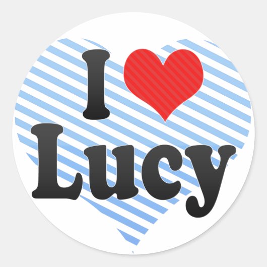 Ik hou van Lucy Ronde Sticker (Voorkant)