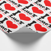 Ik hou van Lucy. Zij is mijn leven Cadeaupapier (Hoek)