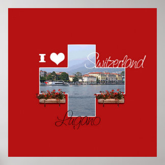 Ik hou van Lugano, Zwitserland - Poster