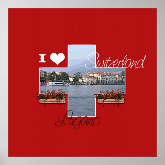 Ik hou van Lugano, Zwitserland - Poster (Voorkant)