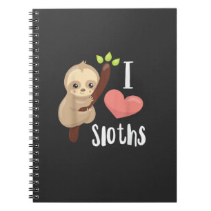 IK HOU VAN Luiaards! Cute Luiaard T-Shirt Notitieboek
