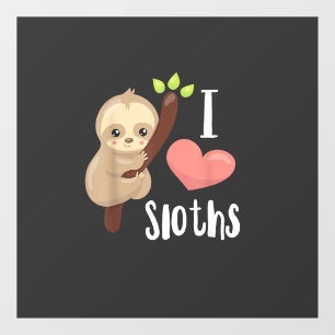 IK HOU VAN Luiaards! Cute Luiaard T-Shirt Raamsticker