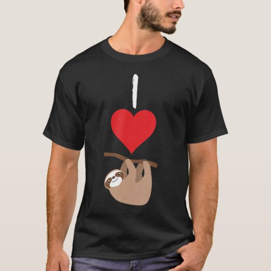 Ik hou van luiaards grappig dier t-shirt (Voorkant)