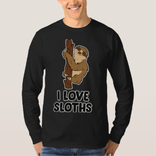 Ik hou van luiaards grappige luiaards t-shirt