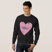 Ik hou van luiaards pastel roze hart trui (Voorkant volledig)