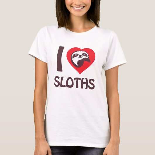 Ik hou van luiaards t-shirt (Voorkant)