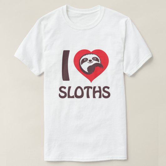 Ik hou van luiaards t-shirt (Design voorkant)