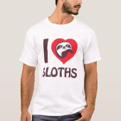 Ik hou van luiaards t-shirt (Voorkant)