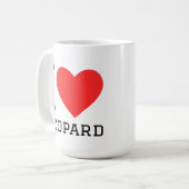 Ik hou van luipaard koffiemok (Voorkant links)
