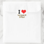 IK HOU VAN luipaardprint Ronde Sticker (Tas)