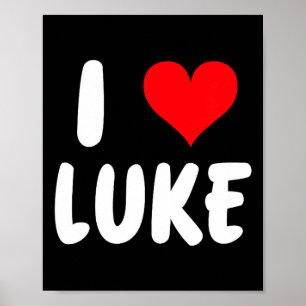Ik hou van Luke - Hart - Naam Poster
