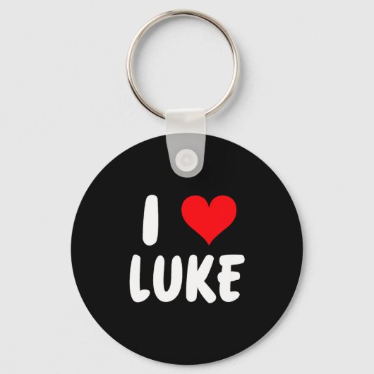 Ik hou van Luke - Hart - Naam Sleutelhanger (Voorkant)