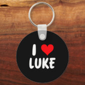 Ik hou van Luke - Hart - Naam Sleutelhanger (Voorkant)