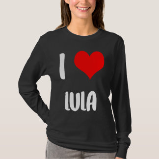 Ik hou van LULA valentine sorry dames jongens hart T-shirt