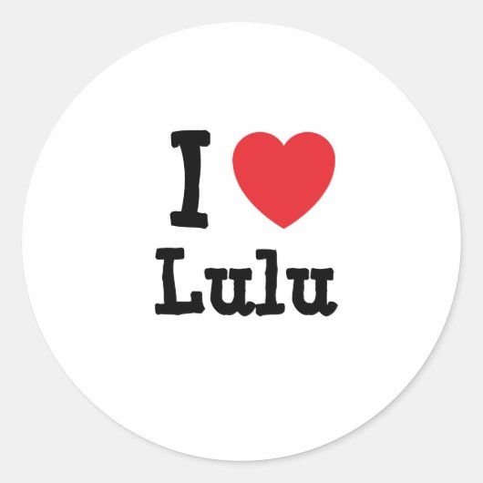 Ik hou van Lulu hart T-shirt Ronde Sticker (Voorkant)